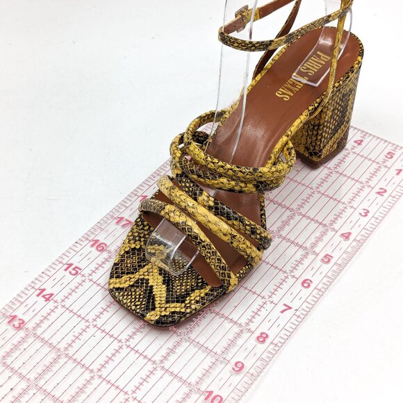 Paris Texas Women Carla Yellow Snake Leather Strappy Sandals size 7.5US 38EUR - Picture 7 of 10